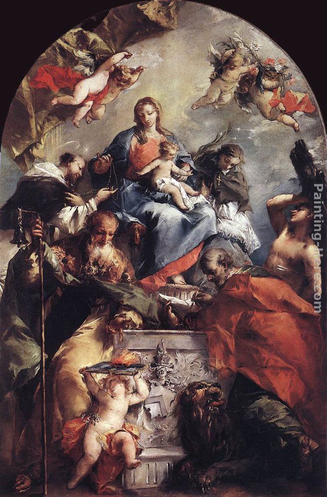 Madonna and Child with Saints painting - Giovanni Antonio Guardi Madonna and Child with Saints art painting
